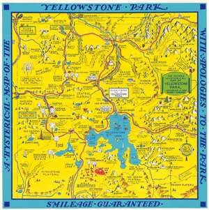 1936 Jolly Lindgren Humorous Pictorial Map of Yellowstone National Park