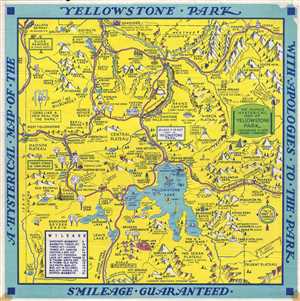 1948 Jolly Lindgren Humerous Pictorial Map of Yellowstone National Park
