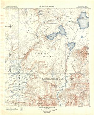 1904 USGS Topographic Map of Shoshone, Yellowstone National park