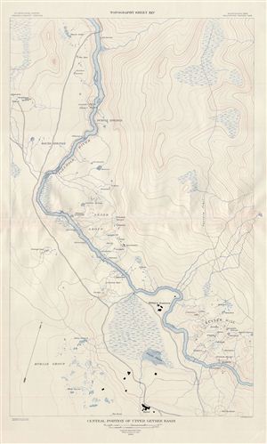 1904 USGS Topographic Map of Upper Geyser Basin, Yellowstone National Park
