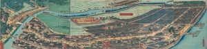 1861 Sadahide Ukiyo-e Panoramic View of Yokohama