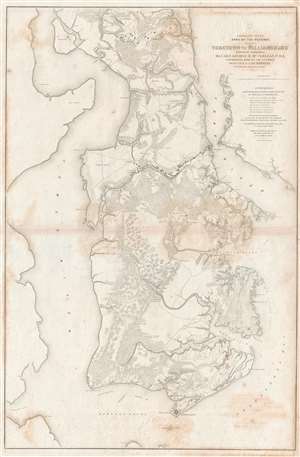 1862 Abbot and Humphreys Map of the Peninsula Campaign during U.S. Civil War