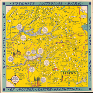 1948 Lindgren Pictorial Map of Yosemite National Park