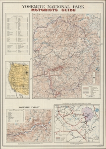 1934 Teller Automobile Map of Yosemite National Park