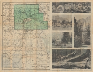 1885 Yosemite Stage and Turnpike Company Map of Yosemite National Park, California