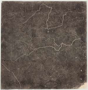 1137 Earliest Map of China on a Grid, the 'Yu Ji Tu' (19th century rubbing)