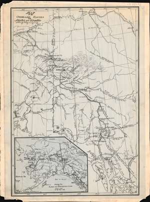 1898 Tappan Adney Original Manuscript Map of the Klondike Gold Rush