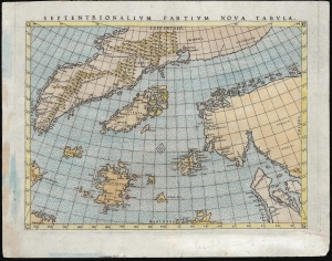 1561 / 1562 Ruscelli Edition of Nicolo Zeno's Map of the North Atlantic