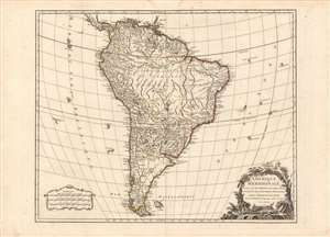 1757 Vaugondy Map of South America