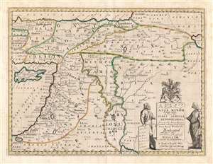 1712 Wells Map of Asia Minor, Israel, Palestine, Syria, Jordan and Iraq