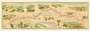 1951 Jackson Pictorial Map of the Pony Express Route