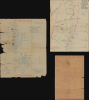 1944 Operation Neptune (D-Day) Manuscript Map Overlays of Normandy, France (Set of 3)
