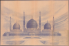 1996 Whiteprint Plans for the Sheikh Zayed Mosque, United Arab Emirates