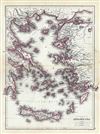 1867 Hughes Map of the Islands of the Aegean Sea or the Greek Archipelago
