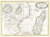 1770 Bonne Map of East Africa, Madagascar, Isle Bourbon and Mauritius (Mozambique)