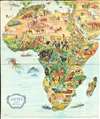 1955 Lindblad Pictorial Map of Africa
