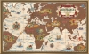 1939 Lucien Boucher Air France Pictorial Map of the World