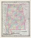 1856 Colton Map of Alabama