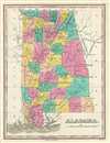 1828 Finley Map of Alabama