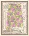 1849 Mitchell Map of Alabama