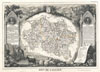 1852 Levasseur Map of L'Allier Department, France (Saint-Pour�ain Wine Region)