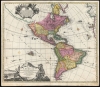 1707 / 1710 J. B. Homann Map of America (First Plate with California as an Island)