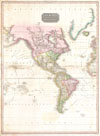 1818 Pinkerton Map of North America and South America