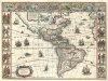 1635 G. Blaeu Carte-a-figure Map of America
