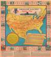 1955 Milton Bradley Map of the United States and American Airlines Routes