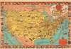 1932 Wylie and Van Leer Pictorial Map of the United States and American Literature