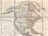 1833 Hérisson Folding Wall Map of North America and South America