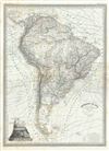1860 Dufour Map of South America