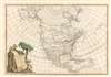 1782 Janvier Map of North America (Sea of the West, First Edition)