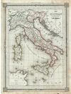 1852 Dufour Map of  Italy in Antiquity