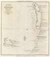 1825 Basire Map of Anegada Island, Virgin Islands (w/ slave ship wrecks)