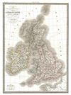 1829 Lapie Map of the British Isles: England, Scotland, Ireland