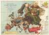 1899 Fred Rose Serio-Comic Map of Europe: Angling in Troubled Waters