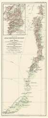 1893 Philip Map of Border Between British and Portuguese Central East Africa
