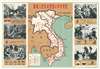1964 Chinese People's Liberation Army Pictorial Propaganda Map of Vietnam