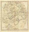 1835 Burritt / Huntington Map of the Constellations or Stars in June, May and April