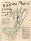 1890 San Antonio Aransas Pass Railway Map of Rockport, Corpus Christi, Texas