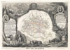 1852 Levasseur Map of Ariege Department, France (famous for its cheese)