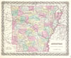1855 Colton Map of Arkansas