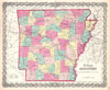 1859  Colton Map of Arkansas