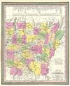 1854 Mitchell Map of Arkansas