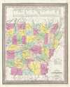 1854 Mitchell Map of Arkansas