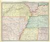1848 S.D.U.K. Map of Missouri, Arkansas, Kentucky, Tennessee, Alabama and Mississippi