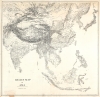 1943 Office of Strategic Services Map Information Section Skeleton Map of Asia