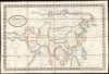 1832 Beaucousiu French Manuscript Schoolgirl Map of Aisa (from Memory)