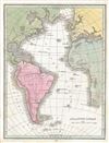 1835 Bradford Map of the Atlantic Ocean